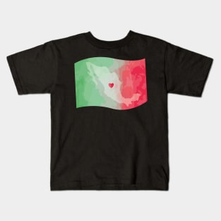 Mexico map watercolor work of art i love mexico print mexican flag proudly mexican Kids T-Shirt